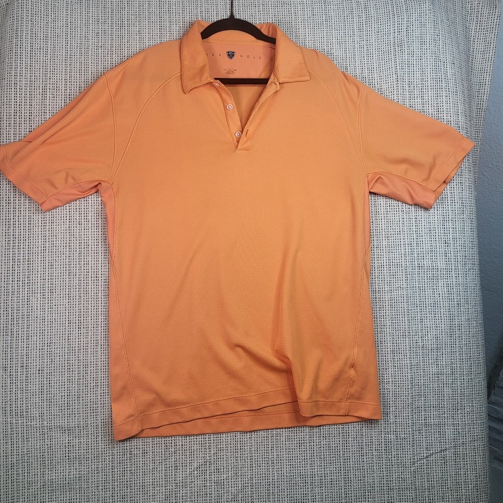 Nike Golf Polo Shirt Mens XL Dri Fit Tour Performance Wicking Athletic Orange